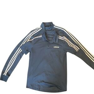 Adidas Navy Polo with White-Striped Track Jacket